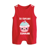 Lil Cupcake Charm Button Romper - RED - New Born (Chest 18")