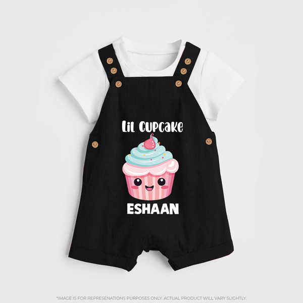 Lil Cupcake Charm Dungaree - BLACK - 0 - 5 Months Old (Chest 18")