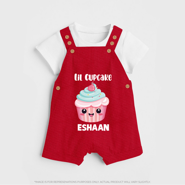 Lil Cupcake Charm Dungaree - RED - 0 - 5 Months Old (Chest 18")