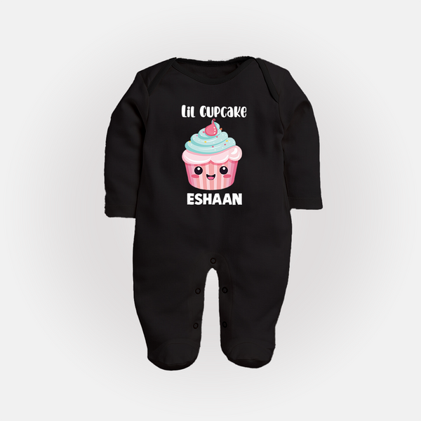Lil Cupcake Charm Full body suit - BLACK - New Born (Chest 7.5")