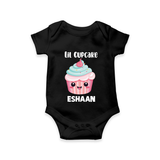 Lil Cupcake Charm Baby Romper - BLACK - New Born (Chest 14")