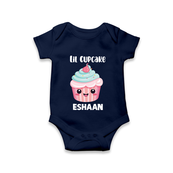 Lil Cupcake Charm Baby Romper - NAVY BLUE - New Born (Chest 14")