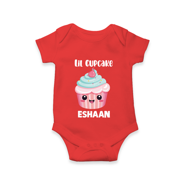 Lil Cupcake Charm Baby Romper - RED - New Born (Chest 14")