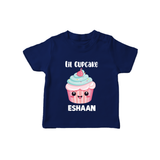 Lil Cupcake Charm Tshirt - NAVY BLUE - 0-5 Months Old (Chest 17")