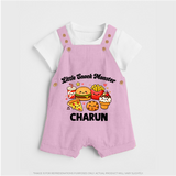 Little Snack Monster Dungaree - BABY PINK - 0 - 5 Months Old (Chest 18")