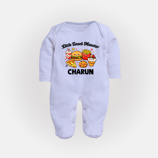 Little Snack Monster Full body suit - BABY BLUE - New Born (Chest 7.5")