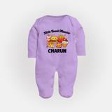 Little Snack Monster Full body suit - LILAC - New Born (Chest 7.5")
