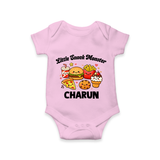 Little Snack Monster Baby Romper - BABY PINK - New Born (Chest 14")