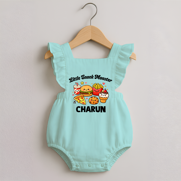 Little Snack Monster Romper Frock - MINT GREEN - 0 - 3 Months Old (Chest 19")