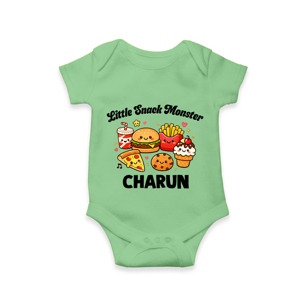 Little Snack Monster Baby Romper - GREEN - New Born (Chest 14")