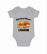 Little Snack Monster Baby Romper - GREY - New Born (Chest 14")