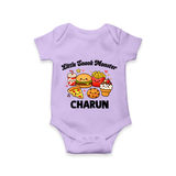 Little Snack Monster Baby Romper - LILAC - New Born (Chest 14")