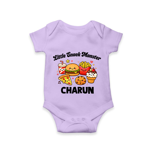 Little Snack Monster Baby Romper - LILAC - New Born (Chest 14")
