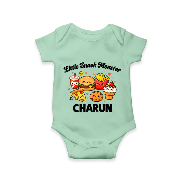 Little Snack Monster Baby Romper - MINT GREEN - New Born (Chest 14")