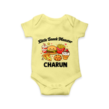 Little Snack Monster Baby Romper - PASTEL YELLOW - New Born (Chest 14")