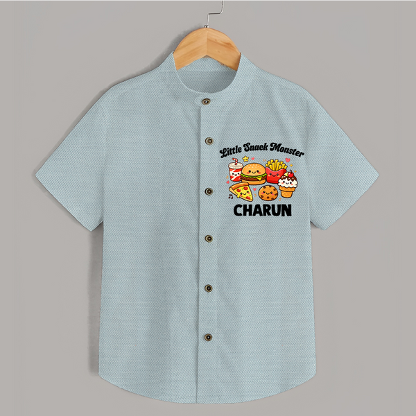 Little Snack Monster Shirt - ARCTIC BLUE - 0 - 6 Months Old (Chest 23")