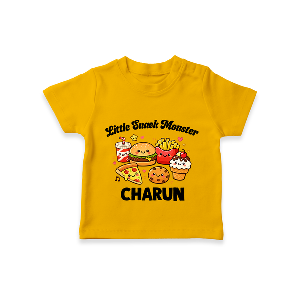 Little Snack Monster Tshirt - CHROME YELLOW - 0-5 Months Old (Chest 17")