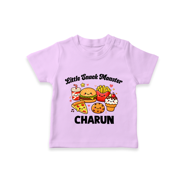 Little Snack Monster Tshirt - LILAC - 0-5 Months Old (Chest 17")