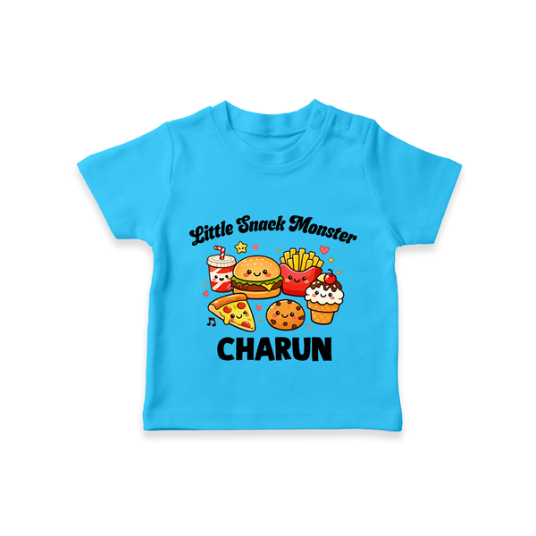 Little Snack Monster Tshirt - SKY BLUE - 0-5 Months Old (Chest 17")