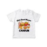 Little Snack Monster Tshirt - WHITE - 0-5 Months Old (Chest 17")