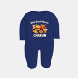 Little Snack Monster Full body suit - NAVY BLUE - New Born (Chest 7.5")