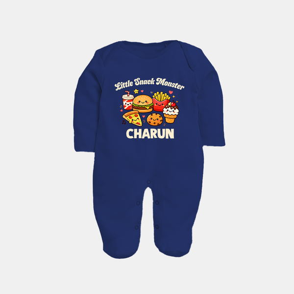 Little Snack Monster Full body suit - NAVY BLUE - New Born (Chest 7.5")