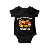 Little Snack Monster Baby Romper - BLACK - New Born (Chest 14")