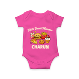 Little Snack Monster Baby Romper - HOT PINK - New Born (Chest 14")