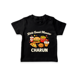 Little Snack Monster Tshirt - BLACK - 0-5 Months Old (Chest 17")