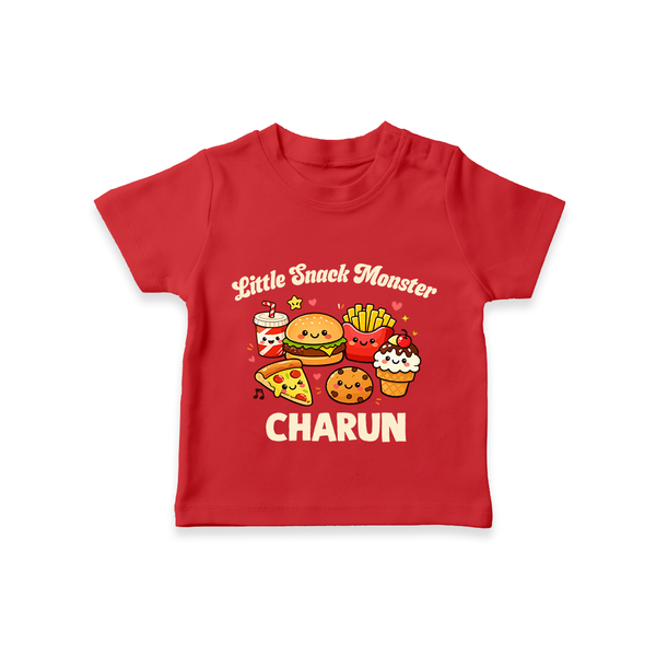 Little Snack Monster Tshirt - RED - 0-5 Months Old (Chest 17")