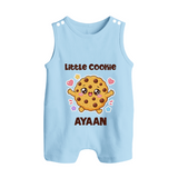 Little Cookie Cutie Button Romper - BABY BLUE - New Born (Chest 18")