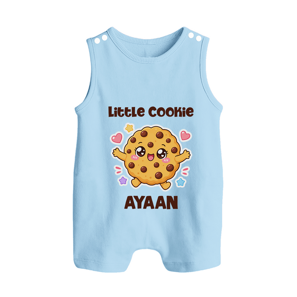 Little Cookie Cutie Button Romper - BABY BLUE - New Born (Chest 18")