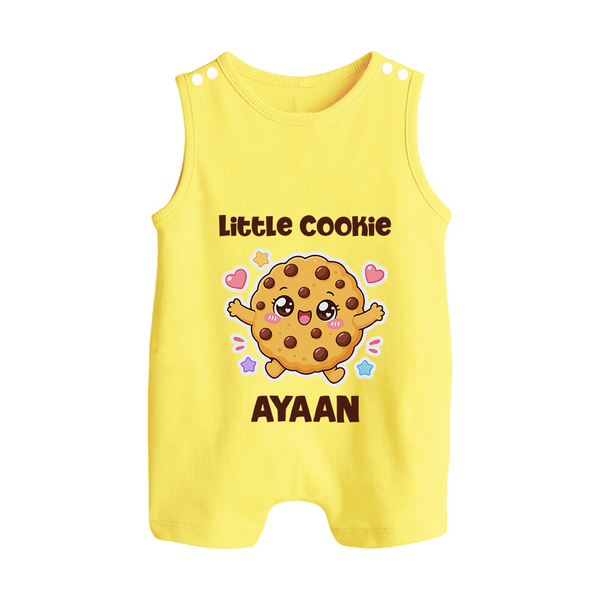 Little Cookie Cutie Button Romper - PASTEL YELLOW - New Born (Chest 18")