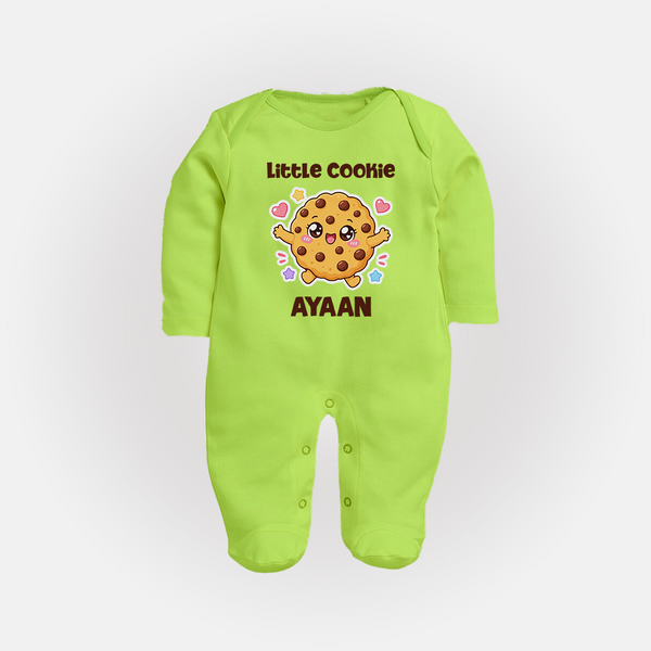 Little Cookie Cutie Full body suit - LIME GREEN - New Born (Chest 7.5")