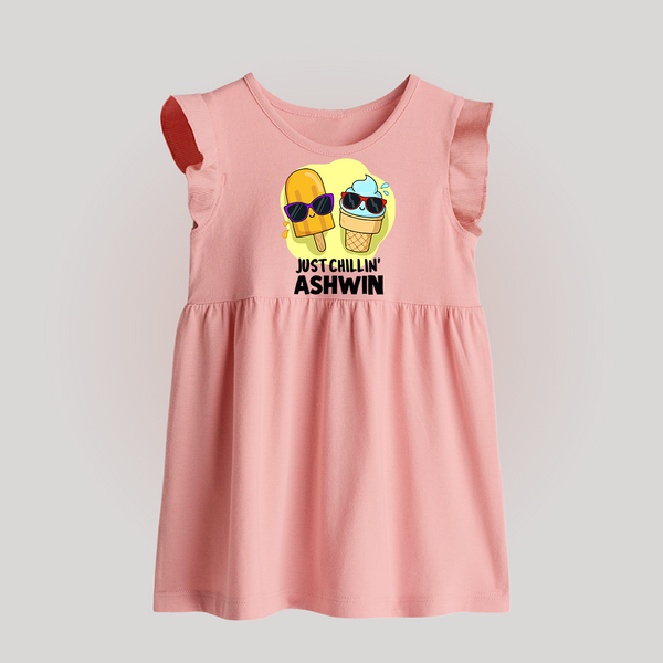 Just Chillin' Ice Cream Baby Frock - BABY PINK - 0 - 3 Months Old (Chest 17")