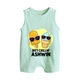 Just Chillin' Ice Cream Button Romper - MINT GREEN - New Born (Chest 18")