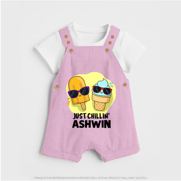 Just Chillin' Ice Cream Dungaree - BABY PINK - 0 - 5 Months Old (Chest 18")