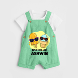 Just Chillin' Ice Cream Dungaree - GREEN - 0 - 5 Months Old (Chest 18")