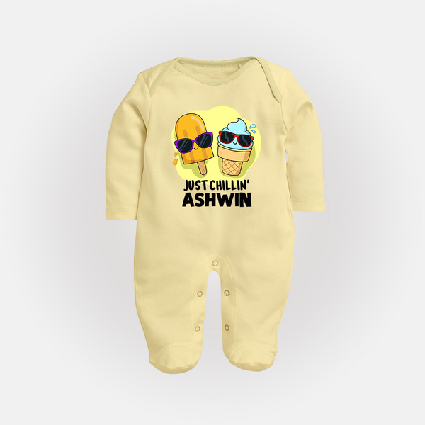 Just Chillin' Ice Cream Full body suit - PASTEL YELLOW - New Born (Chest 7.5")