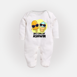 Just Chillin' Ice Cream Full body suit - WHITE - New Born (Chest 7.5")