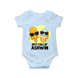 Just Chillin' Ice Cream Baby Romper - BABY BLUE - New Born (Chest 14")