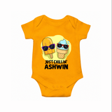 Just Chillin' Ice Cream Baby Romper - CHROME YELLOW - New Born (Chest 14")