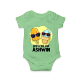 Just Chillin' Ice Cream Baby Romper - GREEN - New Born (Chest 14")