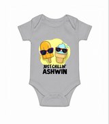 Just Chillin' Ice Cream Baby Romper - GREY - New Born (Chest 14")