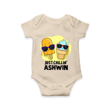Just Chillin' Ice Cream Baby Romper - IVORY - New Born (Chest 14")