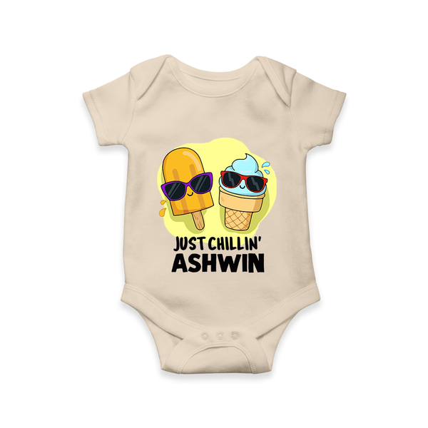 Just Chillin' Ice Cream Baby Romper - IVORY - New Born (Chest 14")