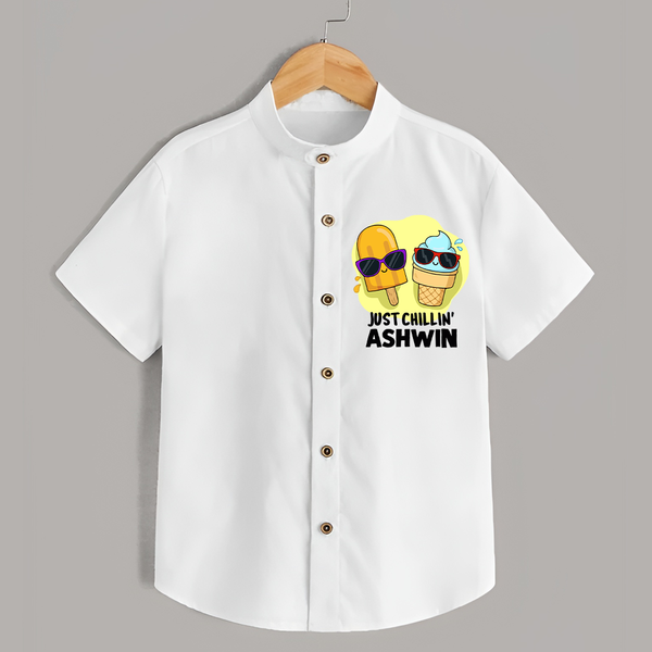 Just Chillin' Ice Cream Shirt - WHITE - 0 - 6 Months Old (Chest 23")