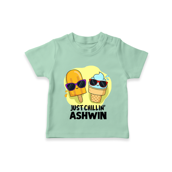 Just Chillin' Ice Cream Tshirt - MINT GREEN - 0-5 Months Old (Chest 17")