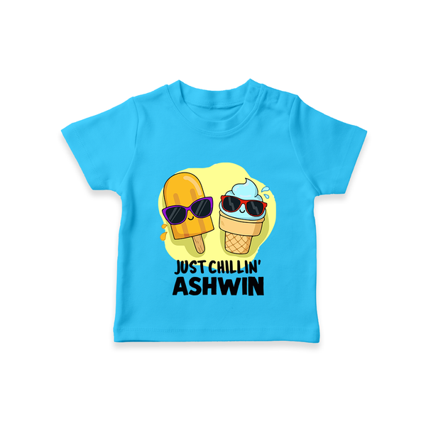 Just Chillin' Ice Cream Tshirt - SKY BLUE - 0-5 Months Old (Chest 17")