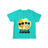 Just Chillin' Ice Cream Tshirt - TEAL - 0-5 Months Old (Chest 17")